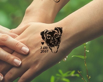 Personalisiertes Haustier temporäre Tattoos, Katze Tattoo Geschenk, Hund Portrait Tattoo, temporäres Tattoo, individuelles Tierportrait, Hochzeit temporäres Tattoos, Gastgeschenke