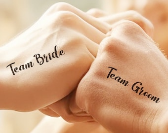 Temporary Wedding Tattoos, Team bride tattoo, Team bride Groom, Tattoo Set, Fake Bridal Tattoos, Wedding Guest Tattoo