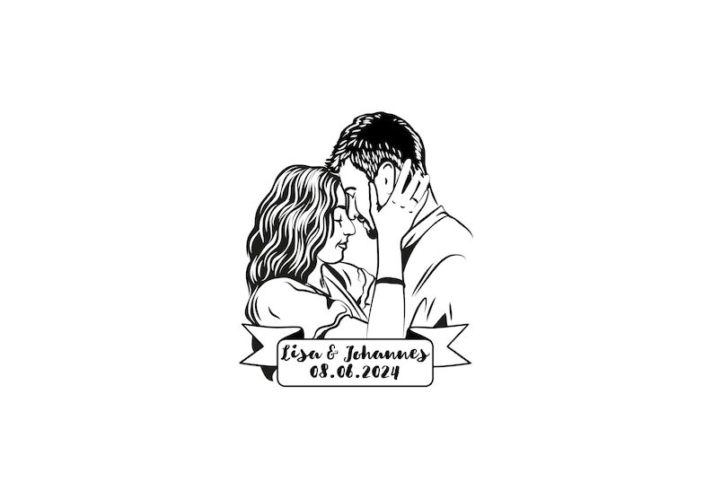 Couple portrait tattoo, Custom Temporary Tattoos, Wedding Bride gift, Wedding favors for guest, Engagement Party Wedding tattoo, tattoos image 3