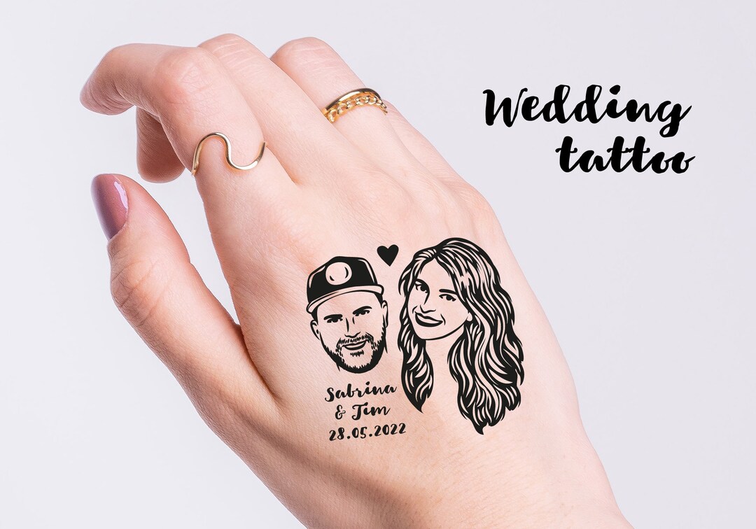 Wedding Favors for Guests, Wedding Tattoo, Couple Portrait Tattoo ...