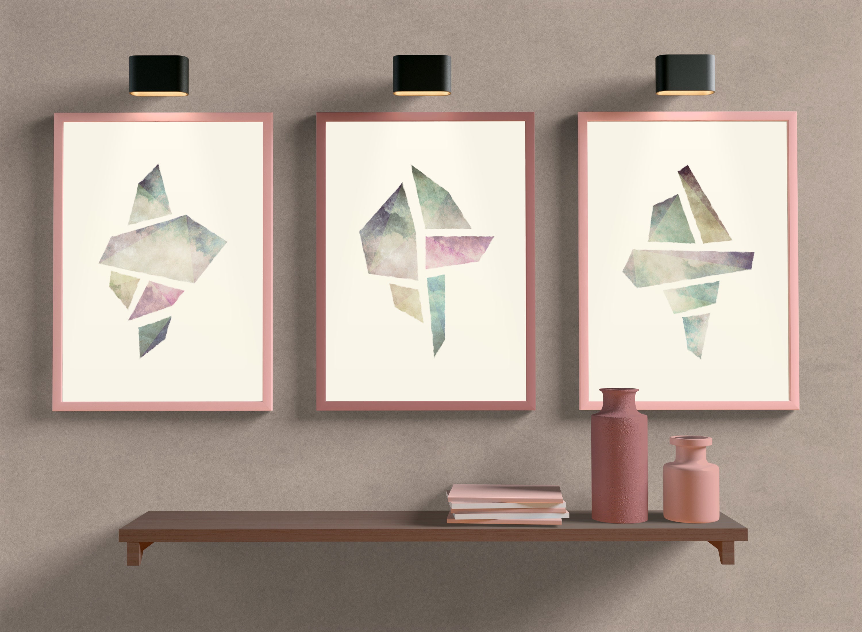 Galerie Wandset von 3 Digitaldrucken / Diamanten / Kristalle / | Etsy