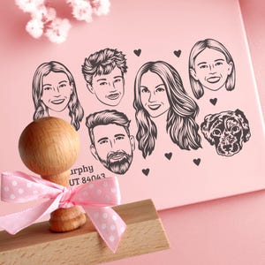 Timbro personalizzato con ritratto di famiglia: regalo personalizzato per mamma e papà, timbro con indirizzo di ritorno a casa, personalizza le tue buste con stile