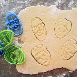 Your family face on to a custom portrait cookie cutter.