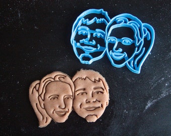 Couple — Face Portrait Cookie Cutter / Custom Couple Portrait / Wedding / Personalized gift / Personalized valentine gift / Anniversary