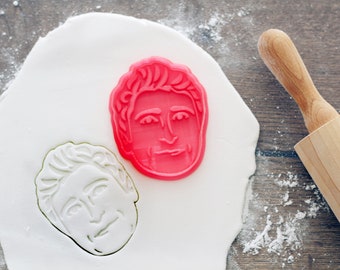 Artistic portrait fondant cutter / STAMP / Fondant Embosser / Custom fondant cutter / Boyfriend portrait / Girlfriend Cookie Cutter