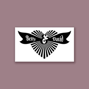 Personalisiertes Herz Tattoo-Set für Paare - Personalisiertes Hochzeits- & Bachelorette-Tattoos, individuelles Tattoo-Bar-Geschenk, Verlobungsgeschenk