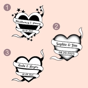 Bride and Groom Personalized Wedding Temporary Tattoo, Wedding Favors, Custom Tattoo Bar Favor, Engagement Party Favor, Temporary Tattoos