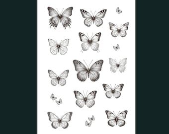 tatouage temporaire papillon vintage | tatouages de papillons | bijoux papillon | faux tatouage temporaire de papillon | Cadeau