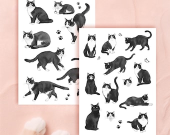 Tatuaje temporal de gato, gatos falsos, tatuaje de gatos pequeños, dibujo de gatos lindos, tatuaje de gato lindo, para amantes de los gatos, ilustración de gato, tatuaje temporal de gatos