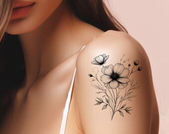 Blume temporäres Tattoo