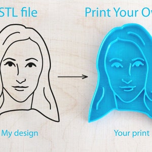 STL file / STL File Digital Download / Print Your Own / Portrait Cookie Cutter / Personalized cookie cutter / Clay Cutter / Face cookie