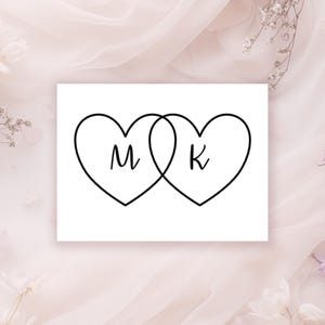 Hochzeitstattoo, Initialen temporäres Tattoo, personalisiertes Herz temporäres Tattoo, Gastgeschenke, Geschenk für junges Paar, Klebetattoos