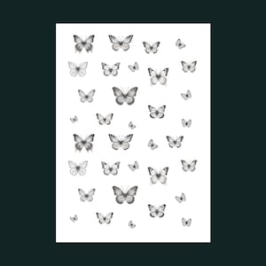 Tiny Vintage butterfly temporary tattoo, butterfly tattoo set, butterfly jewelry, fake butterfly temporary tattoo, Tiny butterflys tats