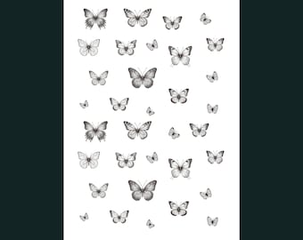 Winziges Vintage Schmetterling temporäres Tattoo | Schmetterlingstattoo | Schmetterling Schmuck | unechter Schmetterling temporäres Tattoo | Geschenk
