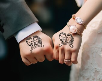 Custom Temporary Tattoos, Wedding Bride gift, Wedding favors for guest, Engagement Party