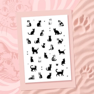 猫の一時的なタトゥー、偽の猫、小さな猫のタトゥー、かわいい猫の絵、かわいい猫のタトゥー、猫好きの方へ、猫のイラスト、猫の一時的なタトゥー