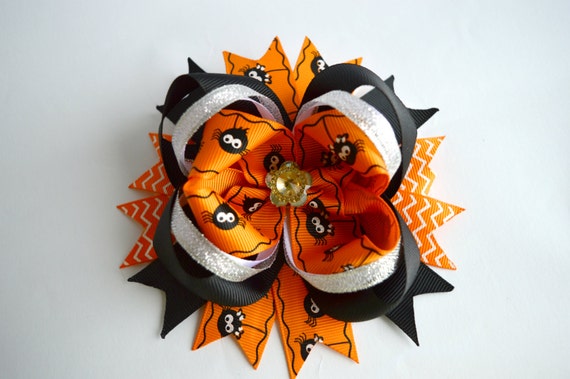 Halloween Hair Bow Boutique Hair Bows Layered Halloween Bow Etsy