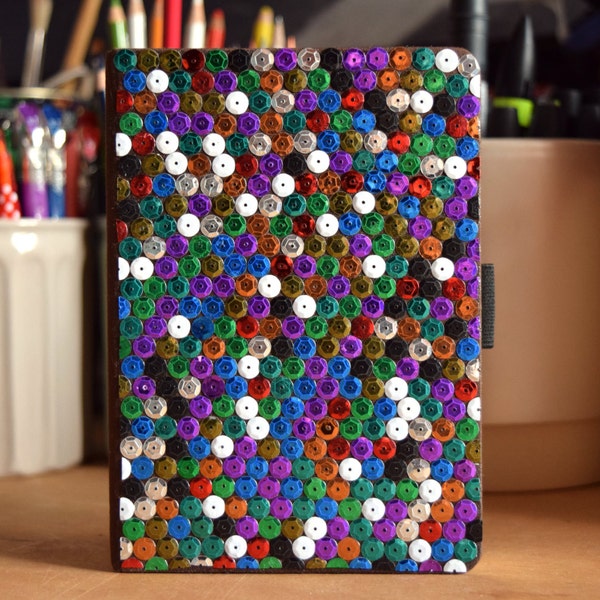 Notebook, sequins cover.