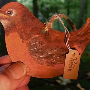 American Robin hand painted hanging window charm, ornament