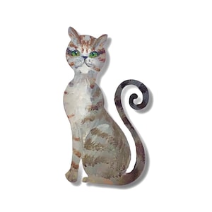 Gray Tabby hand painted Kitty Pin