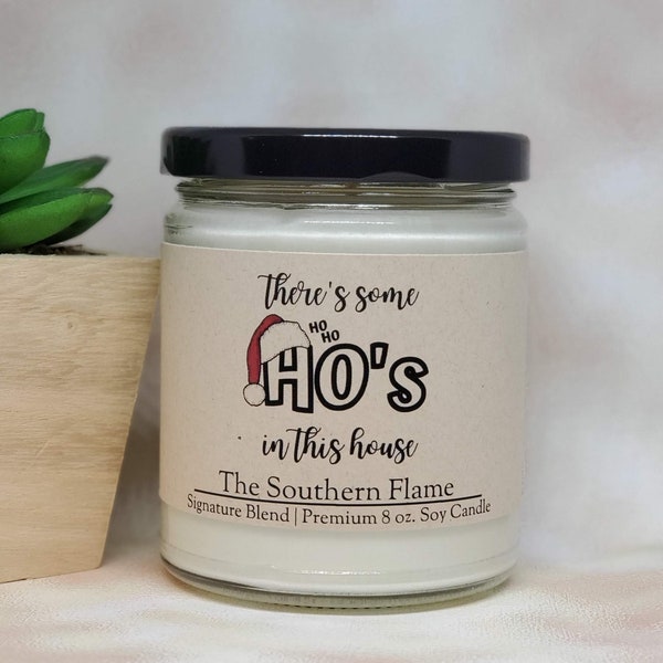 There's some Ho's in this house, There's some Ho Ho Ho's in this house, WAP Funny Christmas Candle, Santa Candle, Free Shipping Candles