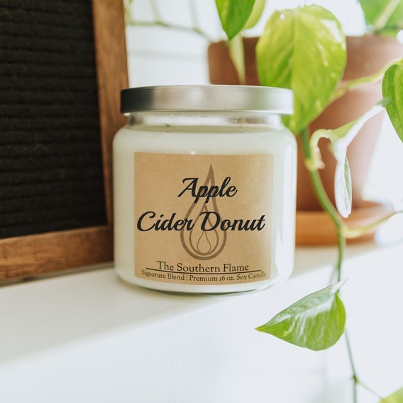 Apple Cider Donut Candle, Fall Candles, Apple Candle, Apple Cider Candle, Donut Candle, Home Fragrances, Soy Candles, Personalized Candles