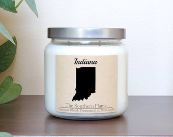 Indiana Candle, Homesick Gift, State Pride, I Miss You, Free Shipping, Personalized Candles, Mothers Day Easter