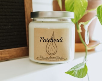 Patchouli Candle, Soy Candle, Clove Candle, Hostess Gift, Personalized Candle, Free Shipping USA, Fall Autumn Candle, Natural Earthy Scent