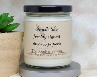 Smells like freshly signed divorce papers, Divorce Gift, Divorce Party, Divorce Celebration, Freshly Signed Divorce Papers, Free Shipping