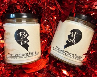 Valentine's Day Gift, Best Friends Candles, Best Friend Bracelets, Soy Candle, Free Shipping, Galentine's Day, Girl Friends Gift