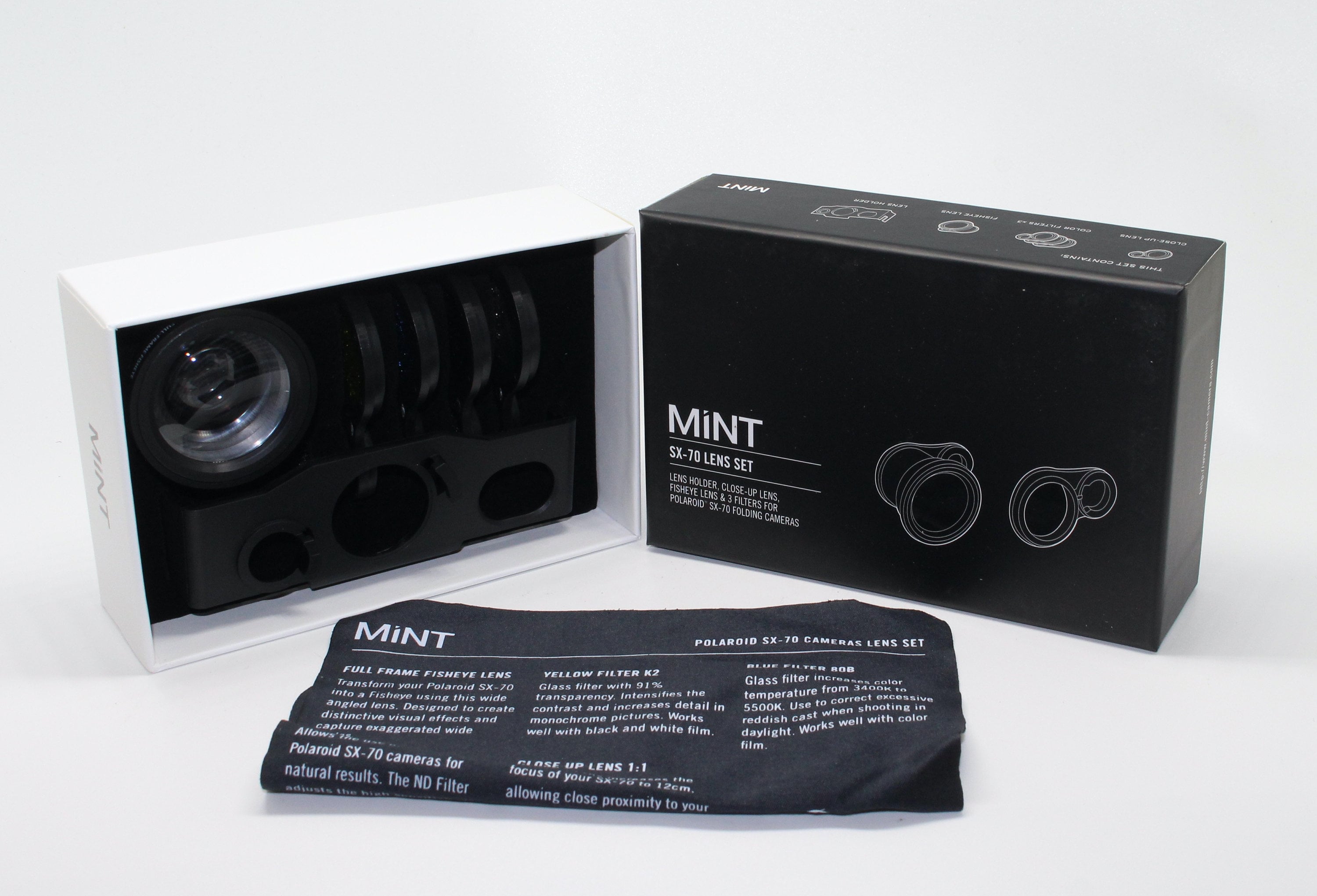 Mint Polaroid SX-70 Lens Set: Fisheye, Close-Up & Filter Kit