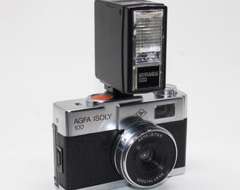 1980s AGFA Isoly 100 35mm film compact camera with flash and case – Tested