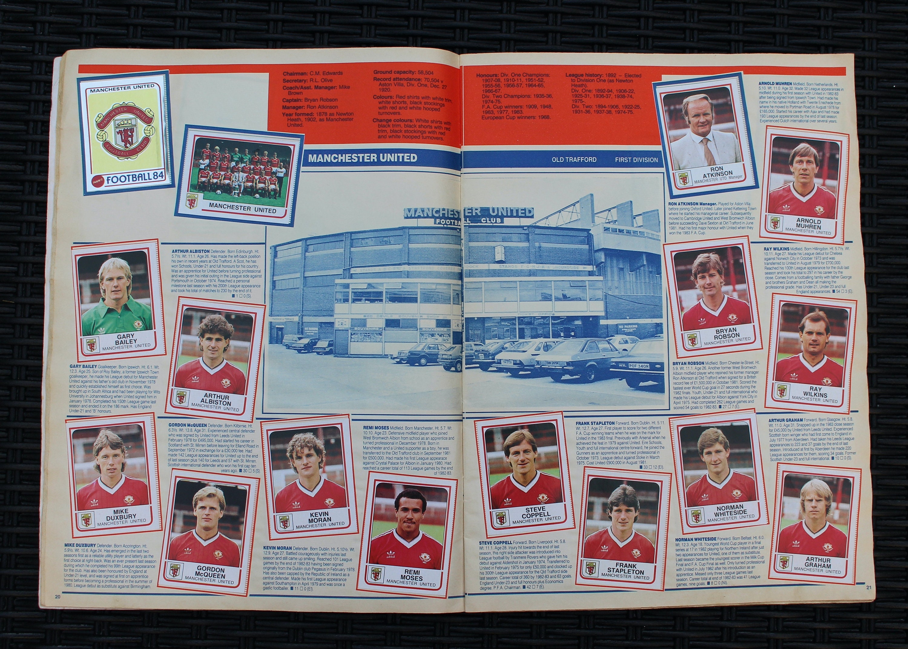 Panini's Football 84 Sticker Album Complete Set From 1984 Good Condition  and Wonderful Retro Gift Rare 