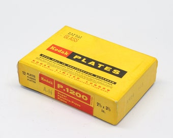 Vintage Kodak P1200 Super Panchro-Press Plates x 12 - 2 1/2" X 3 1/2" - Still sealed in original box - Very rare