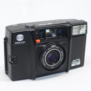 Vintage Minolta AF-Sv 35mm Film Camera - With Box & Lens Cover - Tested Working