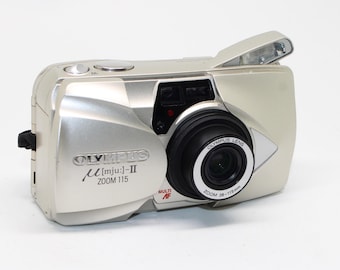 Classic Olympus MJU II Zoom 115: 35mm Film Point and Shoot with case - Tested