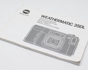 Minolta Weathermatic 35DL Camera Manual: Original 1987 Guide