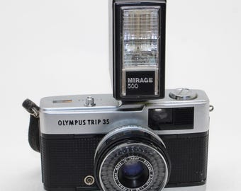 Vintage Olympus Trip 35 Camera: Working, Tested, with Flash, Lens Cap & New Seals