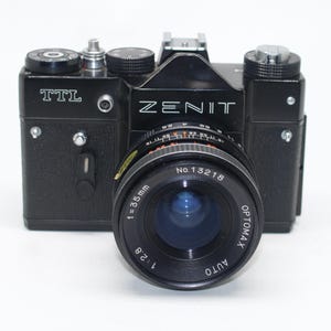 Zenit TTL 35mm SLR Camera: Working Meter, 35mm Lens & Case - 1981