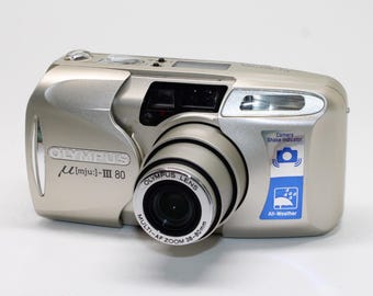 Classic 2004 Olympus MJU-III 80: 35mm Film Camera with Case - Tested & Working