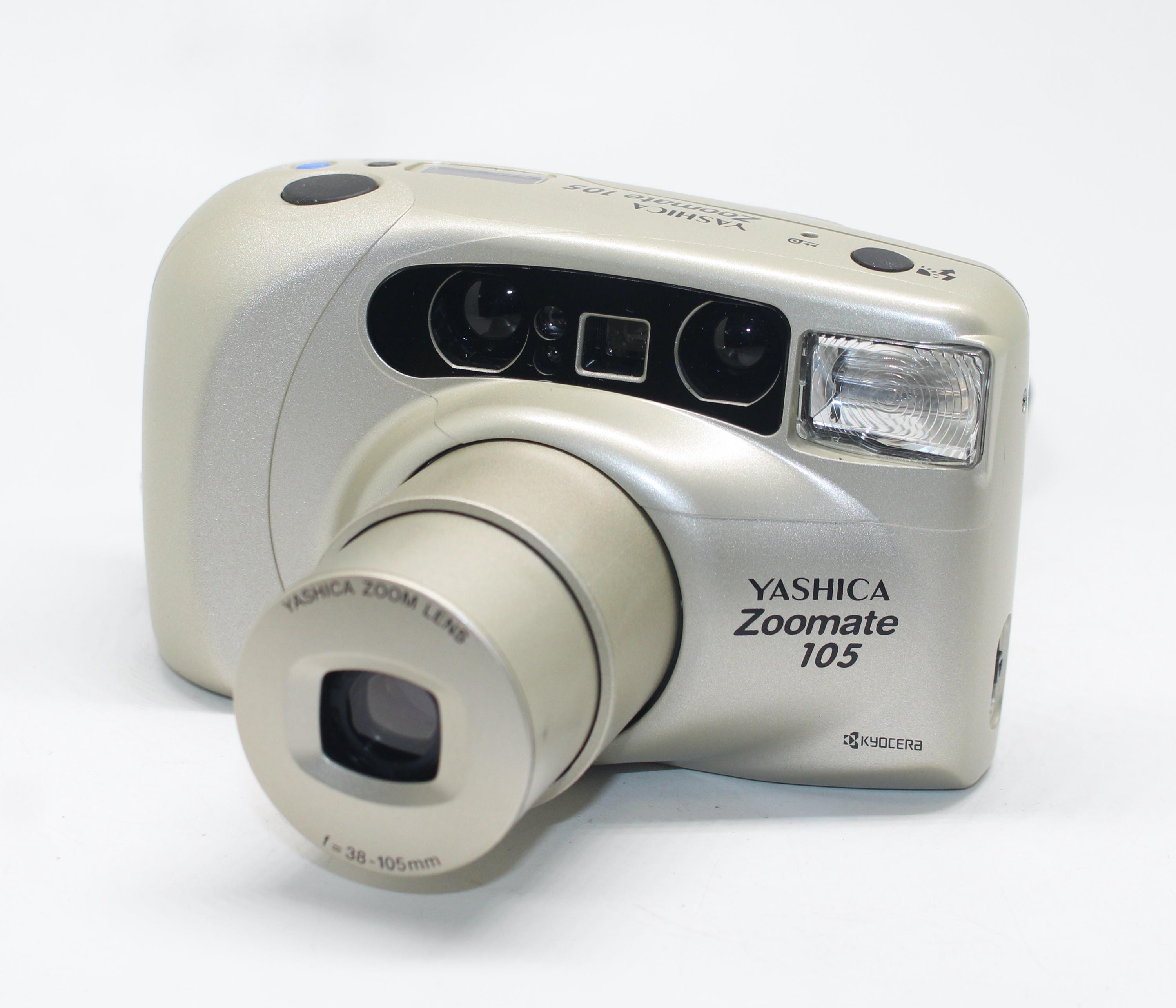 Appareil photo argentique Yashica Zoomate 105SE : objectif zoom 38-105 mm, années 1990, avec étui - France
