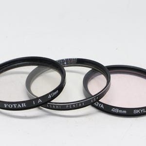 Vintage 49mm Camera Lens Filters - Skylight 1A, Skylight 1B and L39 UV - Very good condition and tested