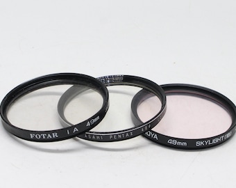 Juego de filtros para lente de cámara vintage de 49 mm: Skylight 1A, Skylight 1B y L39 UV