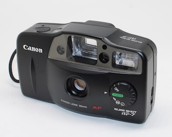 Vintage Canon Sure Shot AF-7: 35mm Film Compact Camera with case and retail box