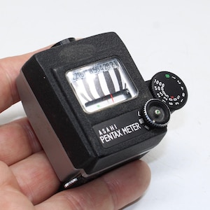 Esposimetro a clip Asahi Pentax II vintage – Accessorio per reflex funzionante con custodia