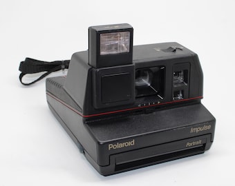 Vintage Polaroid Impulse Portrait Camera: 1980s Instant Film, New 600 Film Included