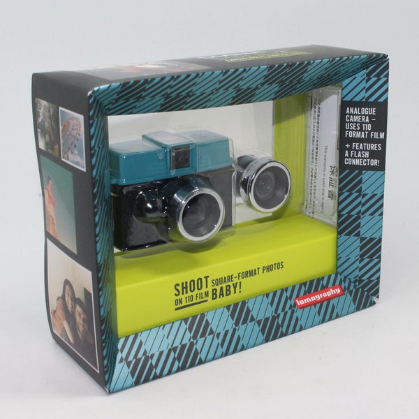 Diana Baby 110 Film Camera with extra 12mm wide-angle lens, plus manuals and box – Factory sealed – Made by Lomography