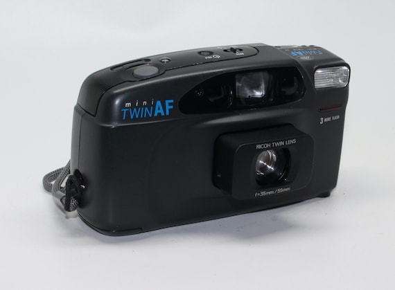 Ricoh Mini Twin AF: 35mm Film Camera with Case & Manual