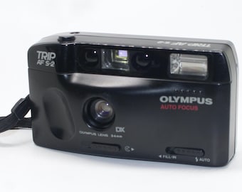 Olympus Trip AF S-2 35mm film Point and Shoot Camera with retail box and manual - Lomo / Lomography - Very good condition and tested