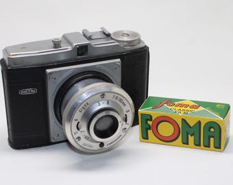 1954 Dacora Digna 120 Film Viewfinder Camera with collapsable lens, case and new film